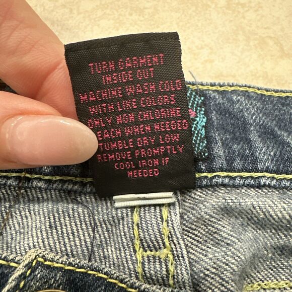 Fiorucci Vintage Women's Straight Leg Denim Jeans Size 3 Angel Patch Medium Wash - Picture 9 of 13